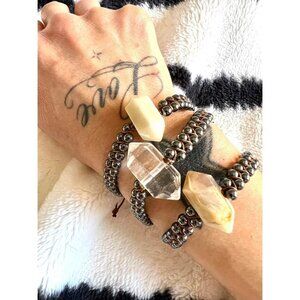DT Amazonite + Hematite Adjustable Bracelet